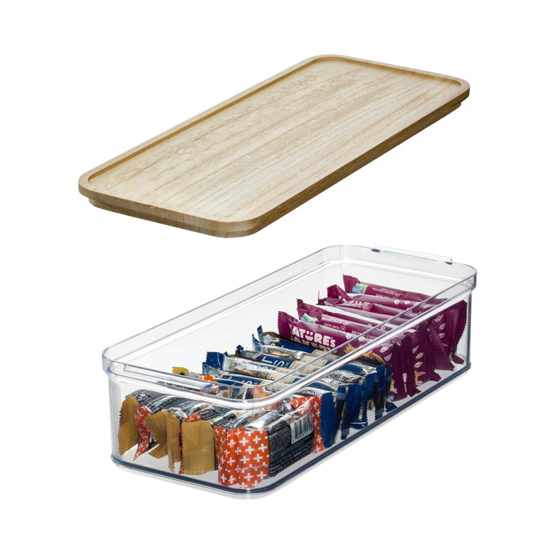 Idesign Recycled Plastic Crisp Storage Bin 6" X 14.5" With Lid - Clear