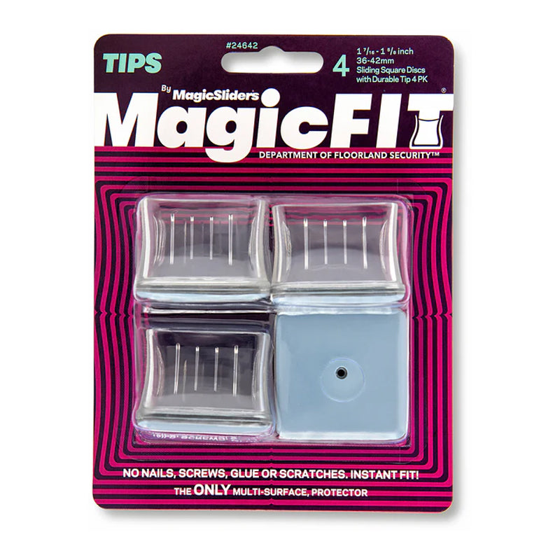 Magic Sliders Magic Fit 4Pc 1 7/16" - 1 5/8" Sqr Slider - Clear