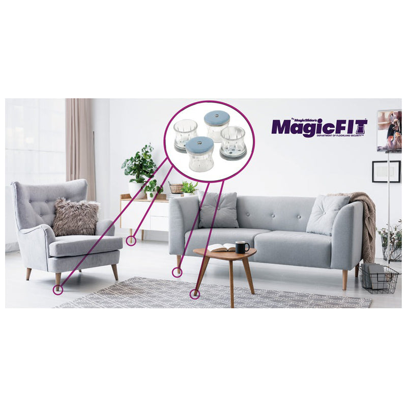 Magic Sliders 8Pc Magic Fit 0.55" - 0.70" Rnd Felt -Clear