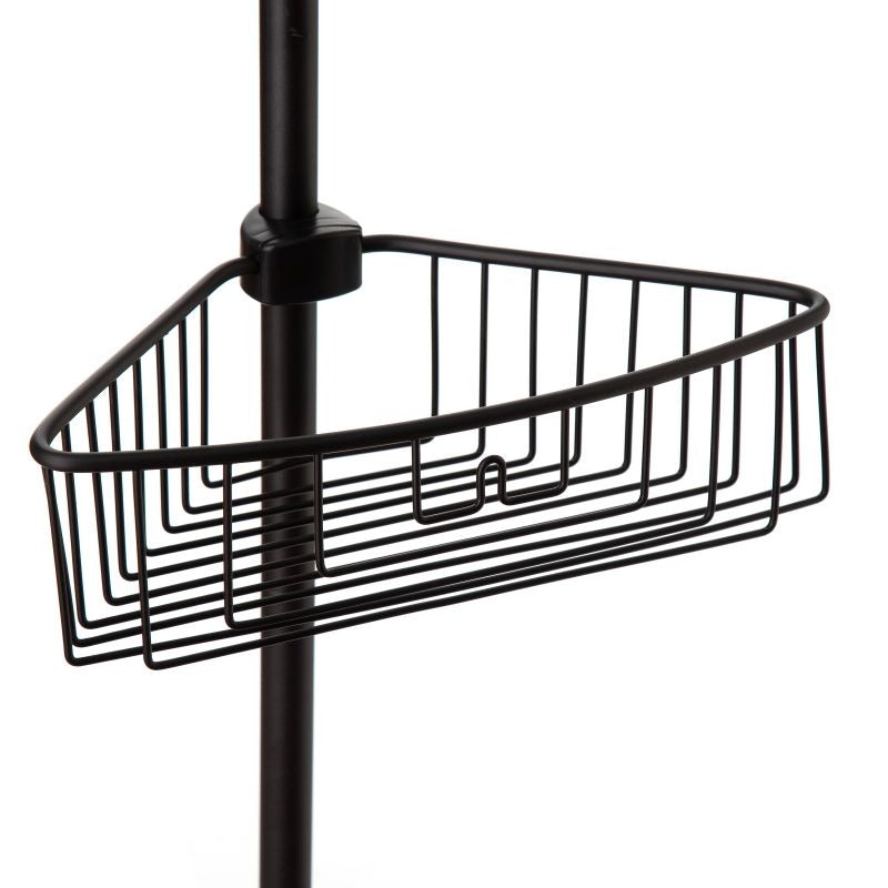 Telescopic Bar With 4 Baskets Steel - Black