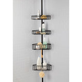 Telescopic Bar With 4 Baskets Steel - Black