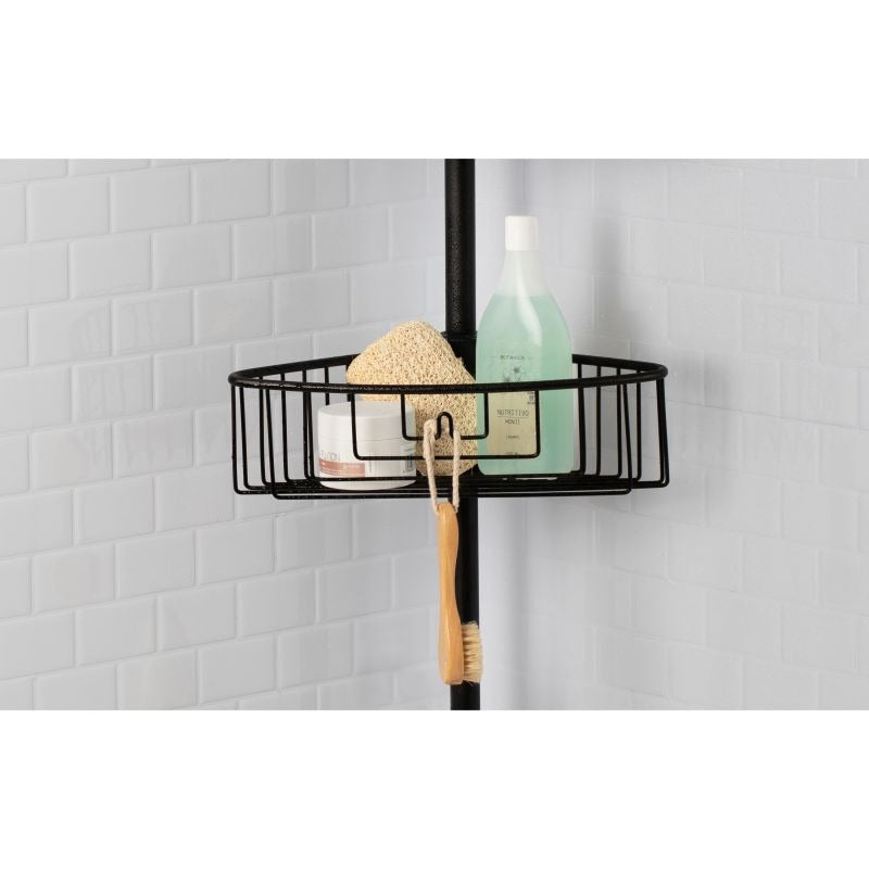 Telescopic Bar With 4 Baskets Steel - Black