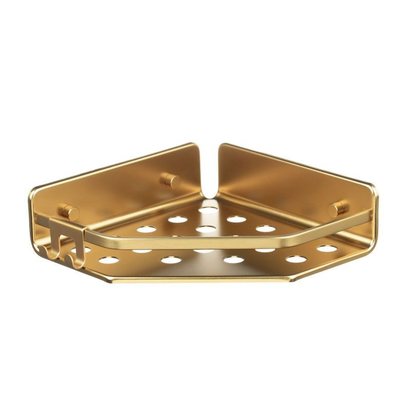 سلة تخزين لزاوية الحمام سيرينيتي 20×20×5.5 سم - ذهبي