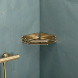 سلة تخزين لزاوية الحمام سيرينيتي 20×20×5.5 سم - ذهبي