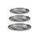 3Pc Serving Plate Set Oval-Silver