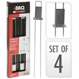 4Pc Bbq Skewers Double Steel 36Cm - Silver