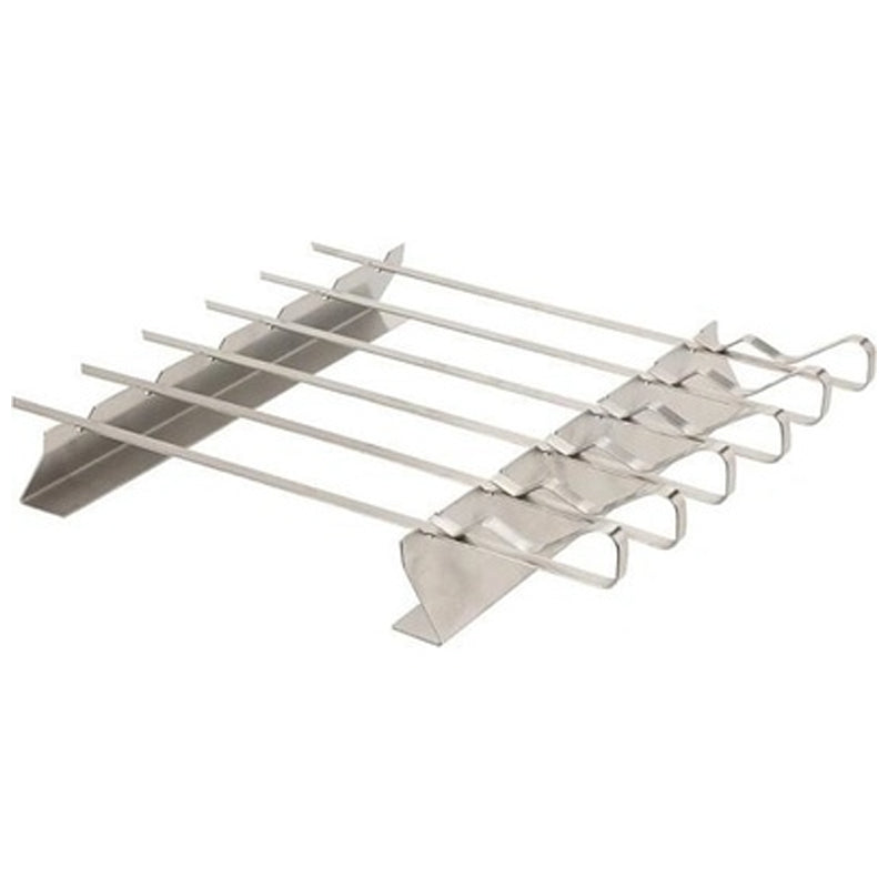 Bbq Grill Rack With 6 Skewers-Silver