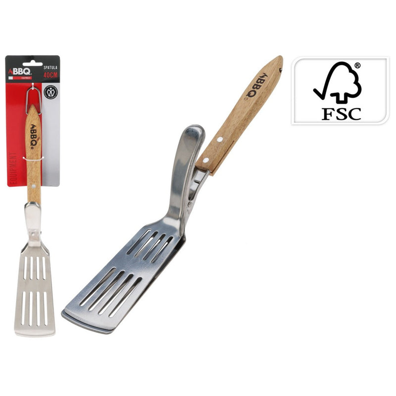 Bbq Turner With Clamp-Silver
