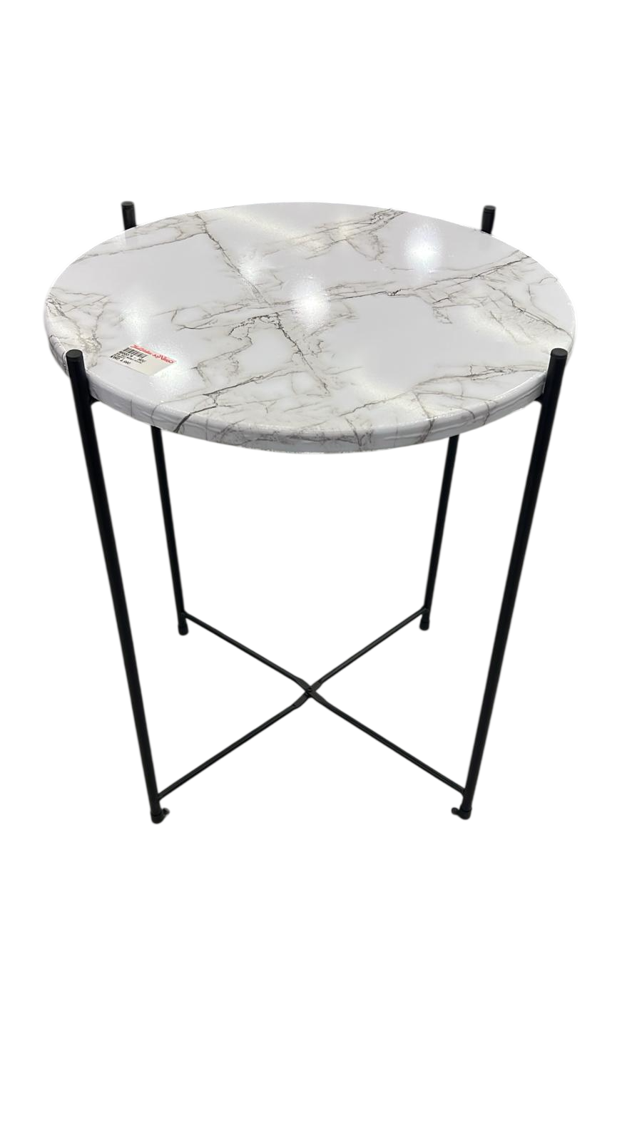 Side Table Marble Design - Silver