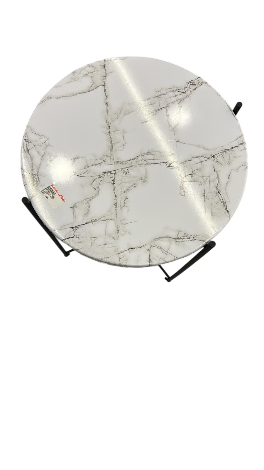 Side Table Marble Design - Silver
