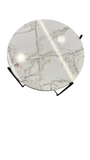 Side Table Marble Design - Silver
