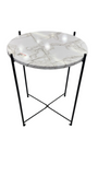 Side Table Marble Design - Silver