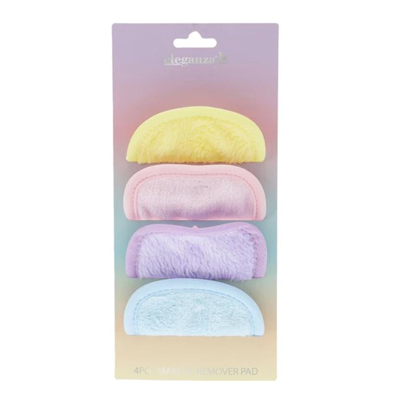 Eleganza 4-Piece Makeup Remover Pads Set-Multicolor