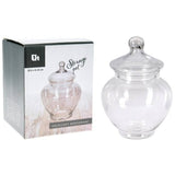 Excellent Houseware Glass Storage Pot With Lid, 14 × 19 Cm-Clear