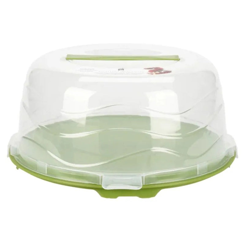 Plastic Cake Container Round 33X16Cm-Clear-Green