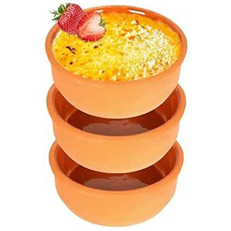 Excellent Houseware 3-Piece Terracotta Ramekin Bowl Set-Orange