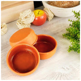 Excellent Houseware 3-Piece Terracotta Ramekin Bowl Set-Orange