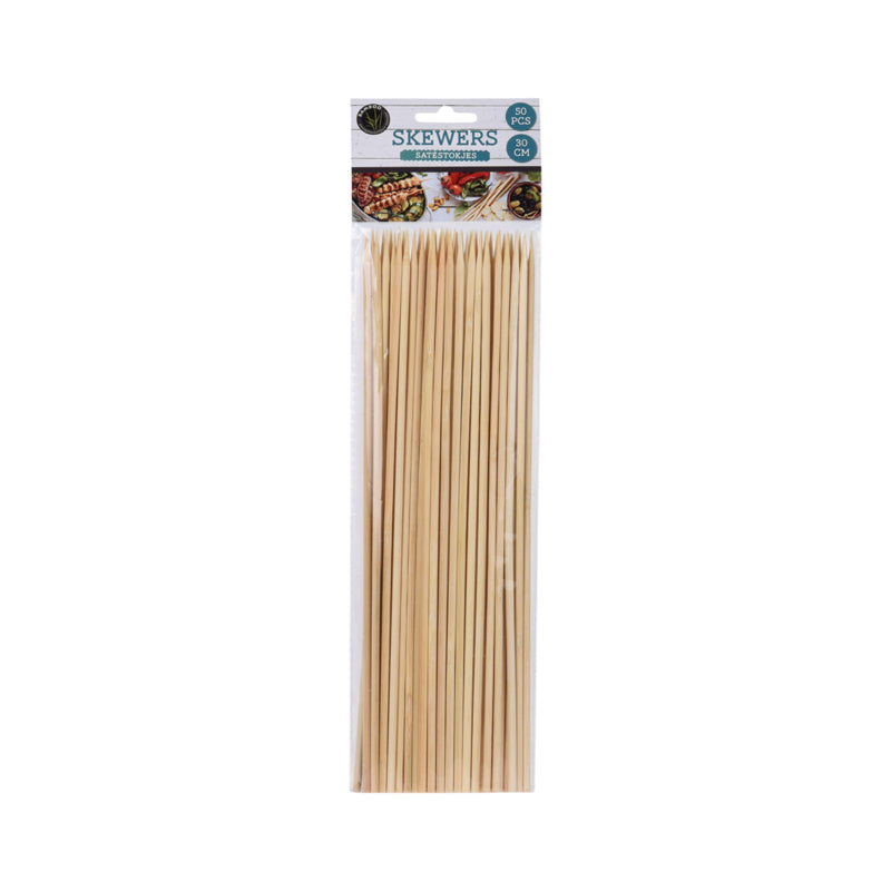 50 Pieces Bamboo Skewers 30Cm-Beige