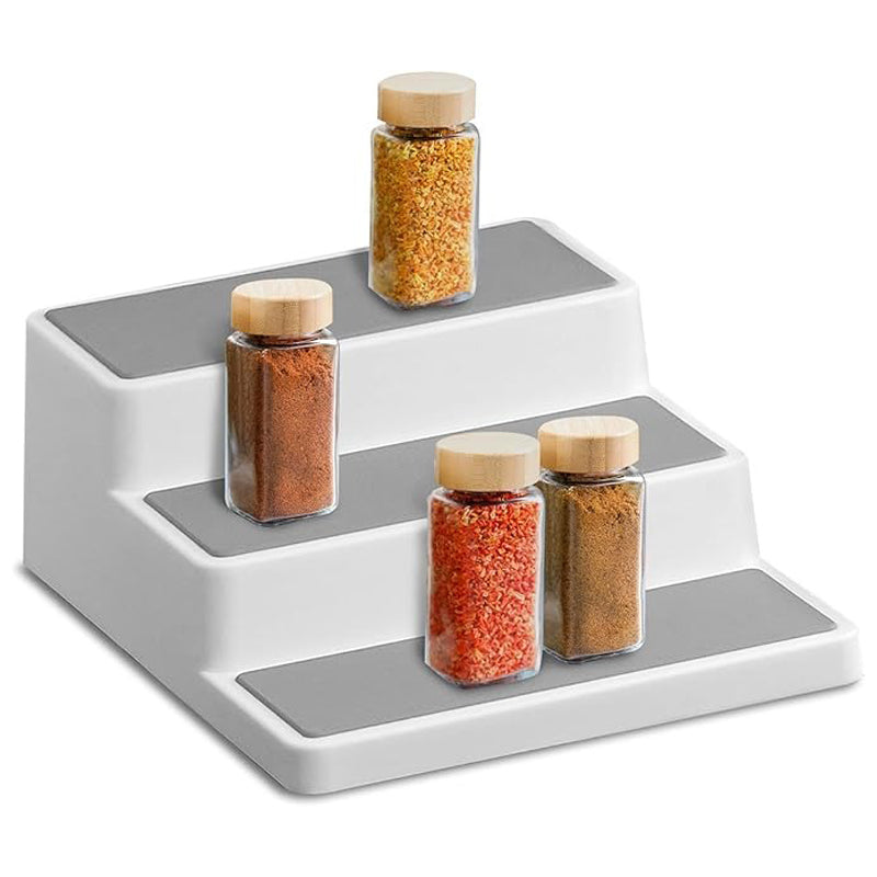 3-Tier Plastic Spice Rack, 19.5 × 24.5 Cm-White