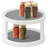 2 Tier Plastic Rotating Spice Rack 25Cm-White