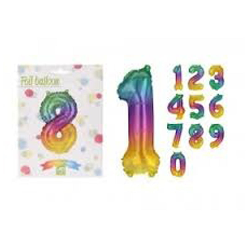 Foil Balloon Numbers 0-9 -Multicolor
