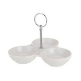 Excellent Houseware Porcelain Snack Dish With Handle, 20 × 3.6 Cm-White