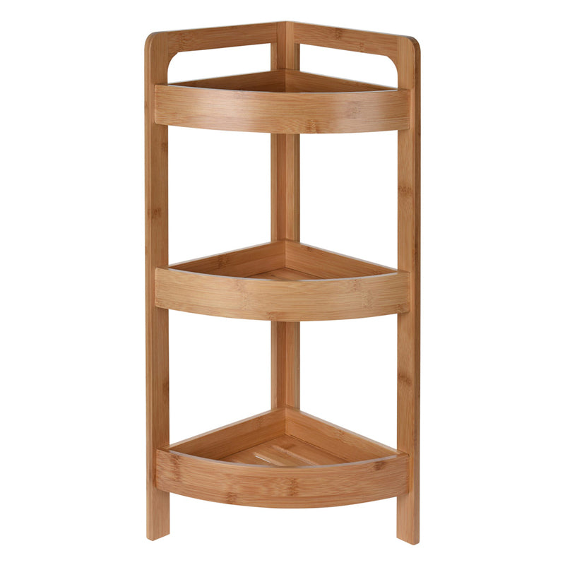 3-Tier Bathroom Corner Shelf Bamboo 23X61 Centimeter-Beige