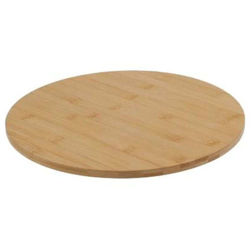 Excellent Houseware Bamboo Rotating Serving Board Round 35 Centimeter-Beige
