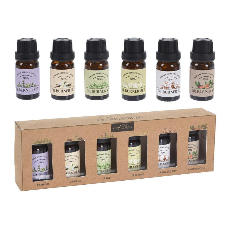 The Aroma 6 Pieces Essential Oil Burner Set-Clear