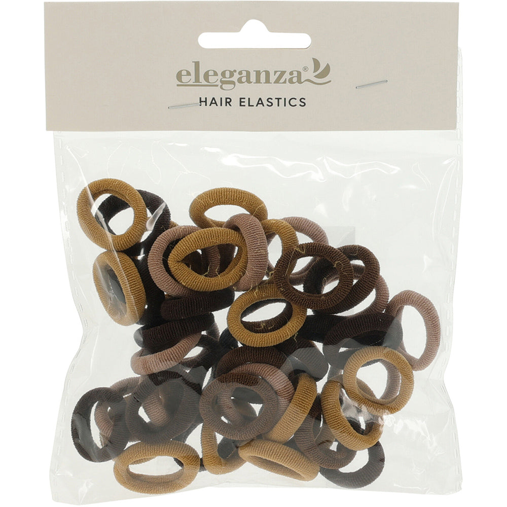Eleganza Hair Elastic Bands Set – 50 Pieces-Multicolor