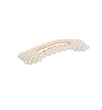 Metal Hair Clip With Pearls-White