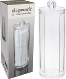Eleganza Plastic Cotton Pad Holder – 20 × 7.8 Cm-Clear