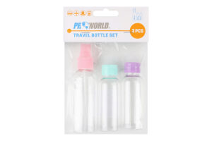 Proworld 3-Piece Travel Bottle Set-Clear