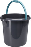 Plastic Bucket With Handle 10L-Grey/ Blue