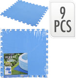 9-Piece Anti-Slip Foam Floor Mat 500×500×4 Mm-Blue