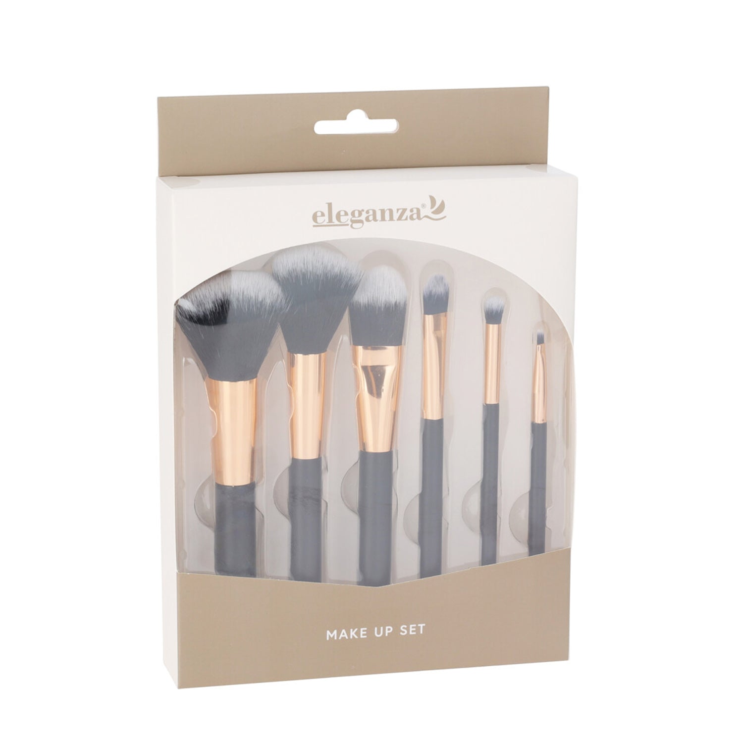 Eleganza 6-Piece Makeup Brush Set -Black