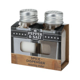 Excellent Houseware 2-Piece Glass Salt & Pepper Shaker Set-Silver