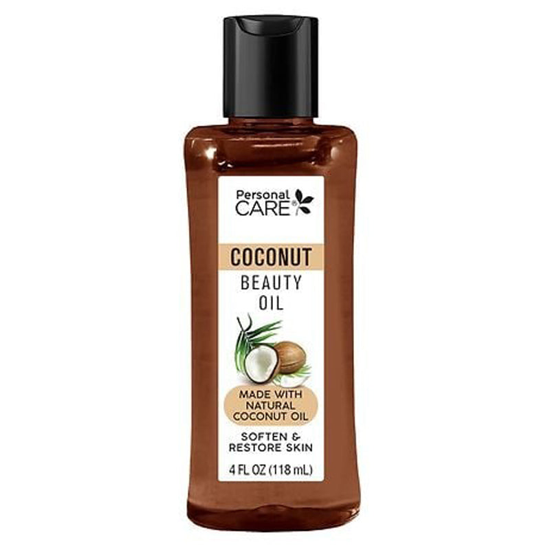 Personal Care Coconut Beauty Oil Saftey Seal 40Z-Brown