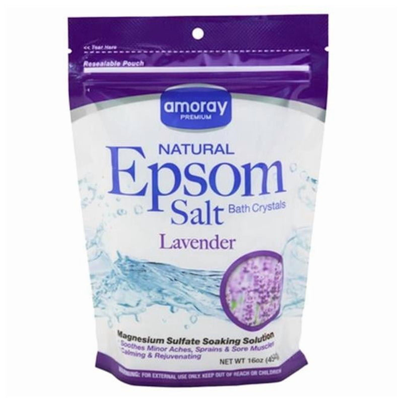Amoray Epsom Salt 160Z Lavender Calming-Purple