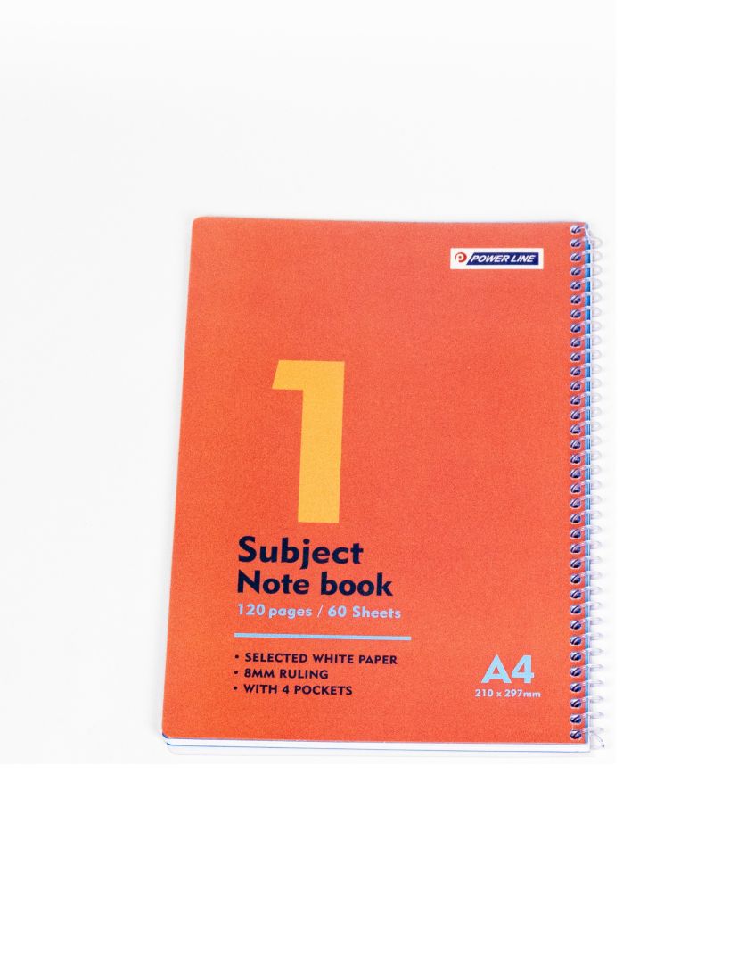 Power Line A4 College Ruled 1-Subject Notebook (60 Sheets) Orange