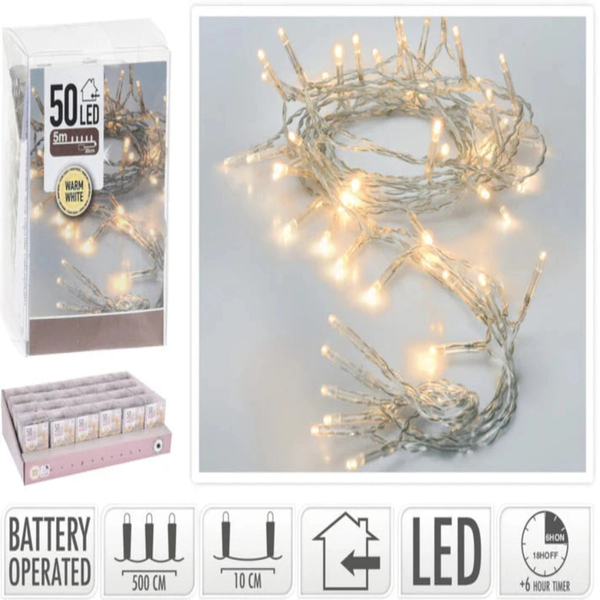 50pcs LED lights - Warm white 5m