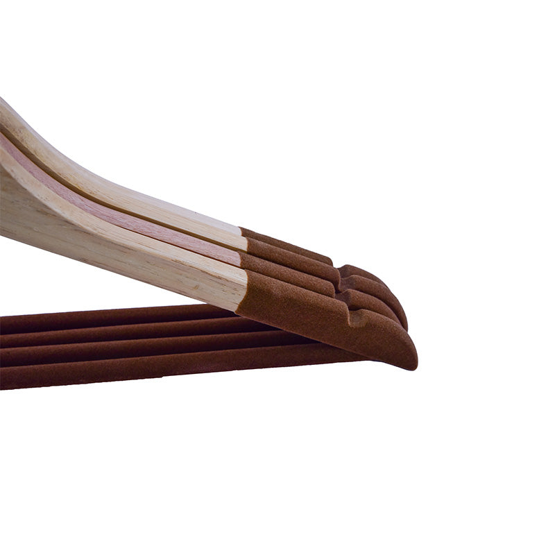 4Pcs Wooden Suit Hanger Set - Beige&Brown
