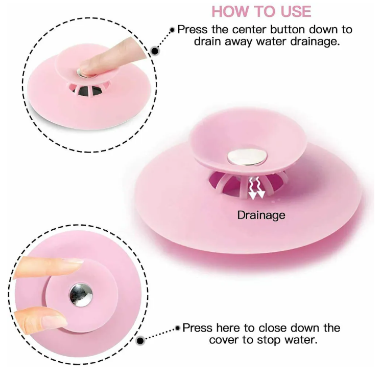Stopper and Hair Catcher -  pink