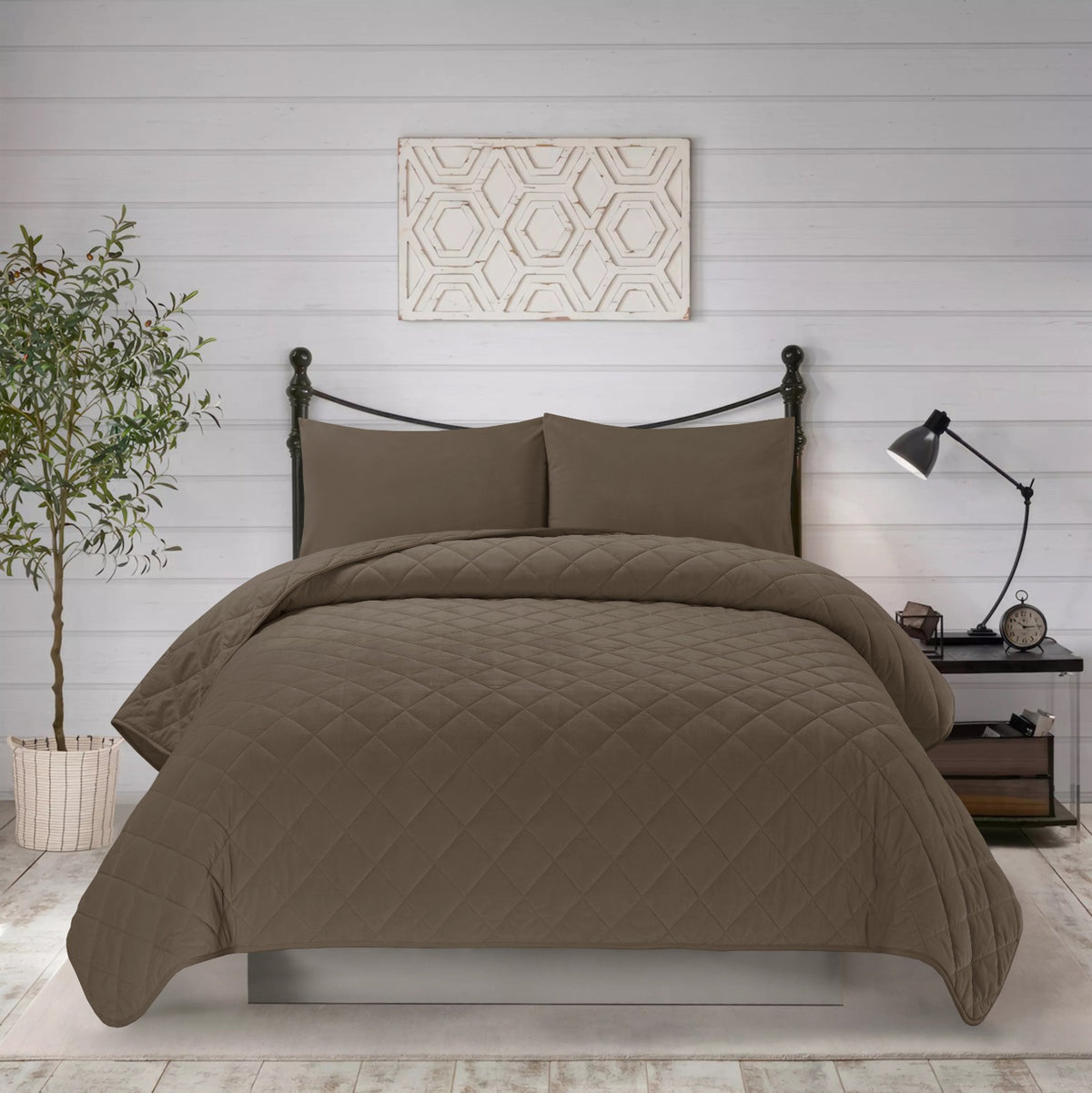 3pcs king plain bed spread