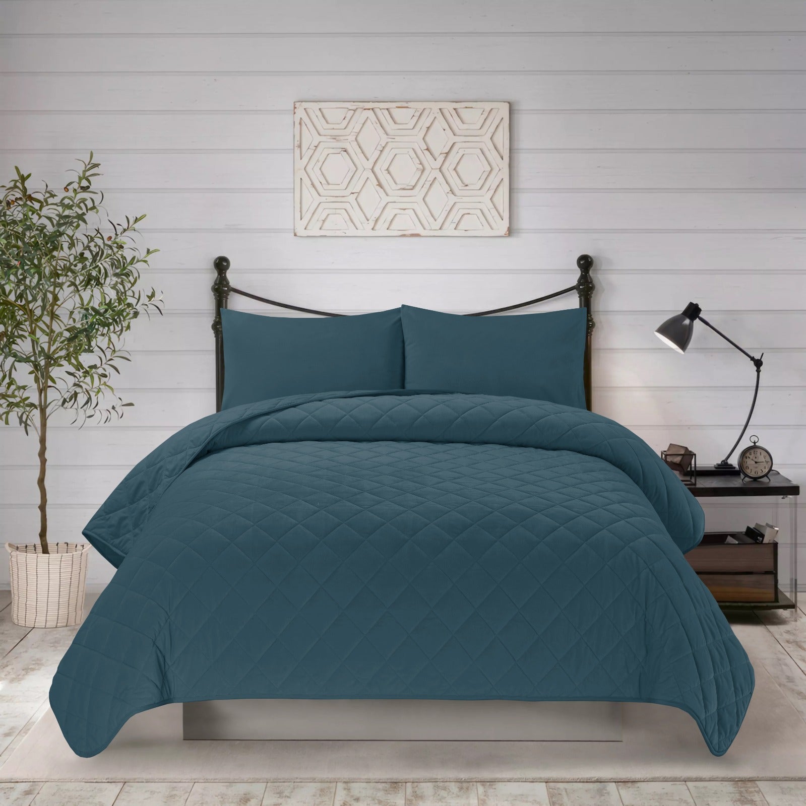 3pcs king plain bed spread