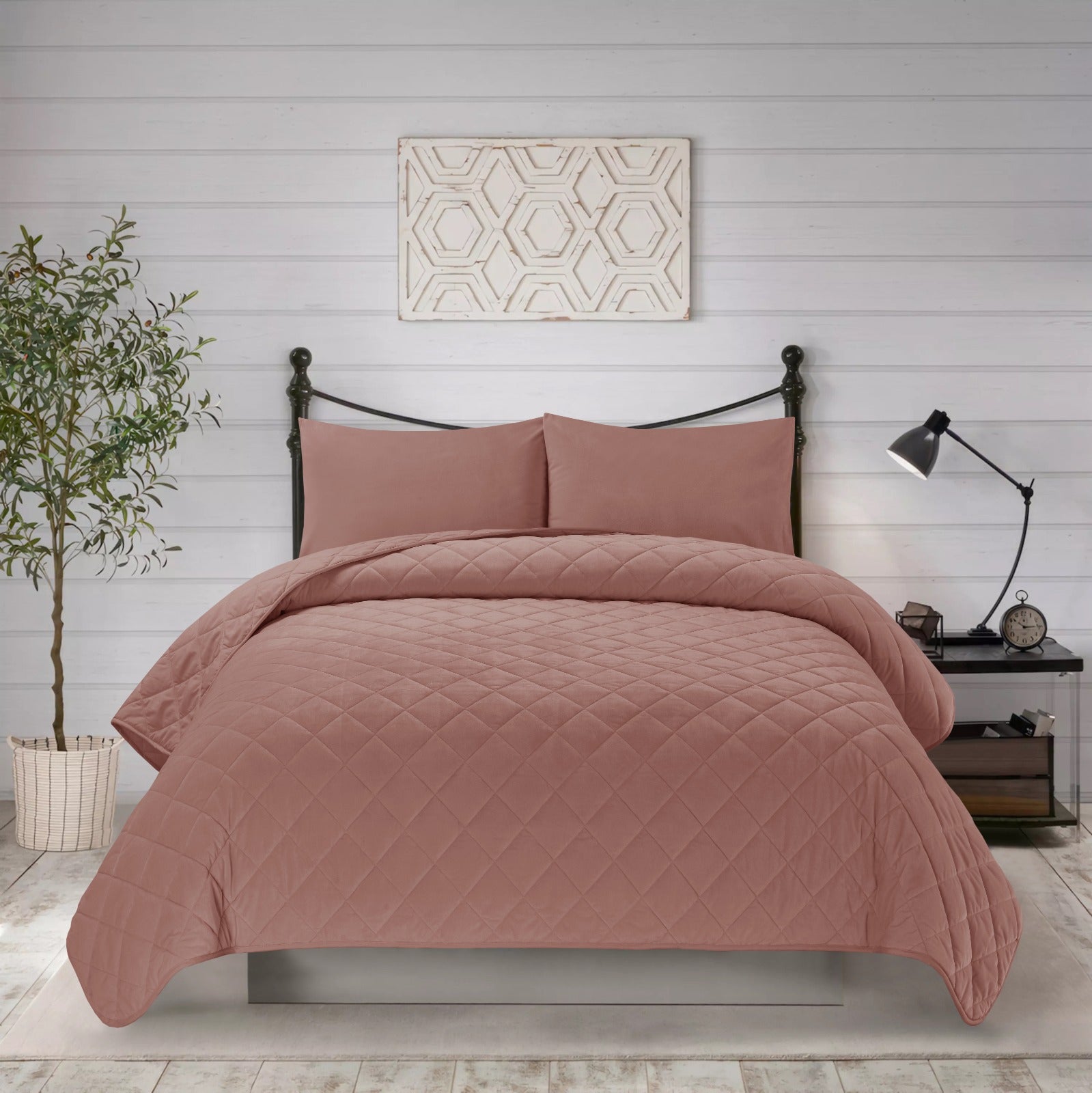 3pcs king plain bed spread