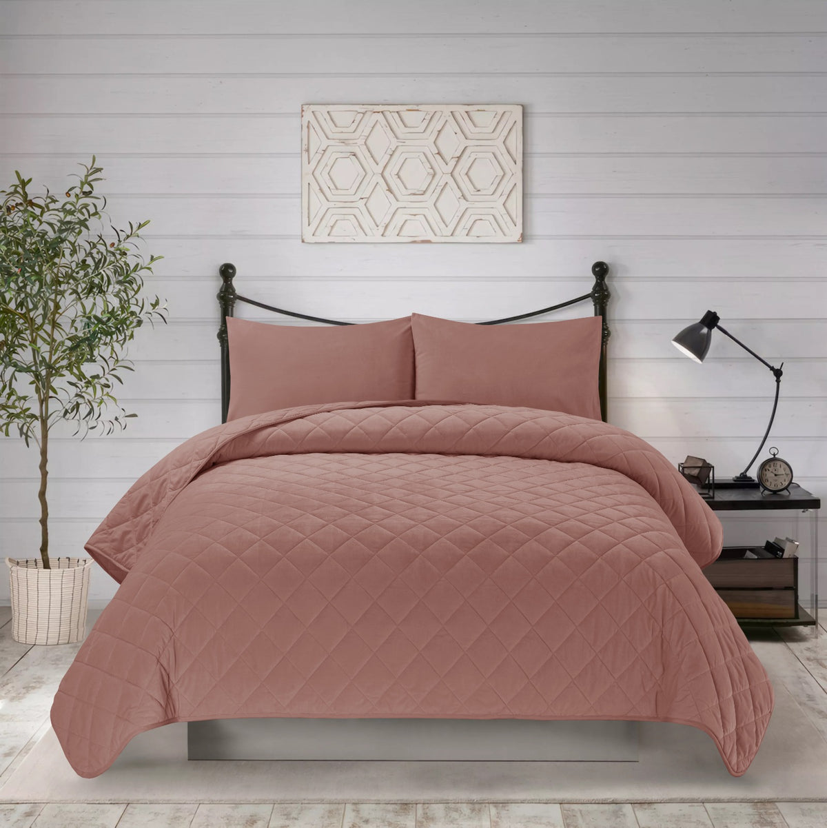 2pcs twin plain bed spread